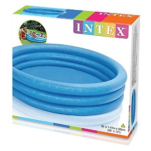 Piscina Inflável Com 3 Aros Azul Cristal 330L