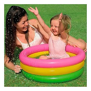 Piscina Infantil Inflavel Colorida Aprox. 61cm 73 Litros RJB4006