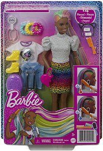 Boneca Barbie Penteado Arco Iris Oncinha Morena Grn80 Mattel