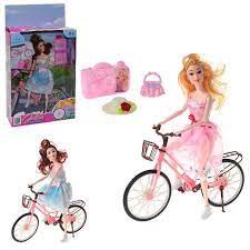 Boneca Barbie Ciclista Articulada Com Patins Bicicleta