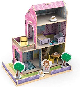 Casa De Boneca Little House Verão 50 Peças Madeira Xalingo