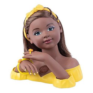 Boneca Charmosa Faça Penteados - Cotiplas Cor:Negro