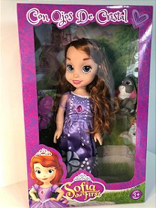 Boneca Pricesa Sofia Musical Olhos De Cristal Linda 40cm
