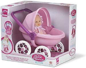 BONECA MICRO BEBE MANIA CARRINHO DE BEBE ROMA REF 5359