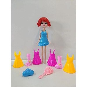BONECA JULIA COM PERUCA E ACESSORIOS
