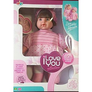 Boneca I Love You Com Touquinha Super Soft Milk Brinquedos 376