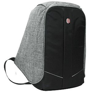 MOCHILA EXECUTIVA ANTIFURTO EM POLIESTER Cinza