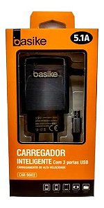 Carregador de celular smartphone basike 5.1a car-9018
