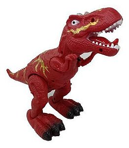 DINOSSAURO COM SOM E LUZ SOLTA OVO DINOPARK BEE TOYS Cor:Vermelho