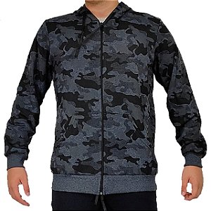 Jaqueta De Moletom Com Ziper Adulto Camuflada Preto Yellowl M