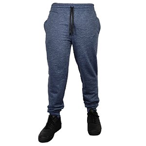 Calça Moletom Adulto Mescla Azul G