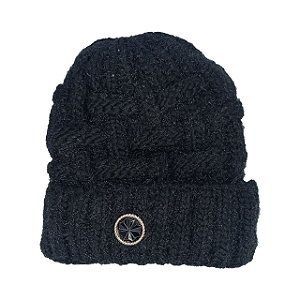 Touca Feminina Forrada de pelinho Gorro de inverno Preto
