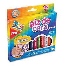 GIS DE CERA JUMBO 12 CORES TRIS
