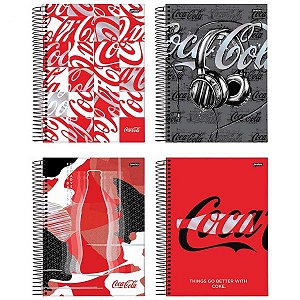 CADERNO CAPA DURA JANDAIA10 MATERIAS 160 FOLHAS COCA COLA