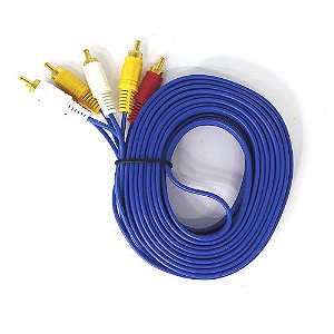 Cabo Audio e Video RCA 5 Metros Emborrachado 4Mm