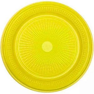 Prato Descartável Para Bolo Amarelo 15cm 10 unidades TRIK TRIK