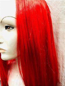 Peruca Longa Vermelha e Rosa Fantasia