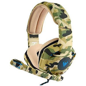 Fone de Ouvido Gaming Satellite com Microfone Ae-368C Army USB 3.5Mm Camuflado
