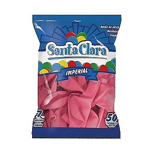 Balão Bexiga Rosa 50 Unidades Tamanho 7 Santa Clara