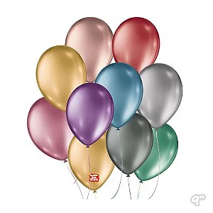 Balão N9 Metallic Sortido c/25 São Roque