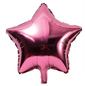 BALAO METALICO 25CM ESTRELA ROSA NEOTRENTINA
