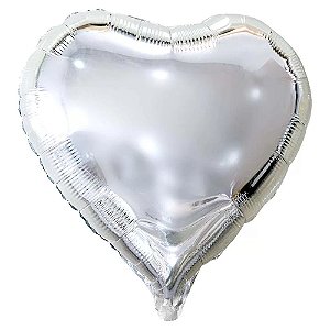 BALÃO METALICO 45CM CORACAO PRATA NEOTRENTINA