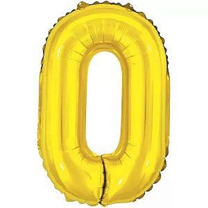 BALÃO METALICO 40CM LETRA O DOURADO NEOTRENTINA