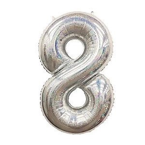 BALÃO METALICO 40CM NUMERO 8  FRUTA COR NEOTRENTINA