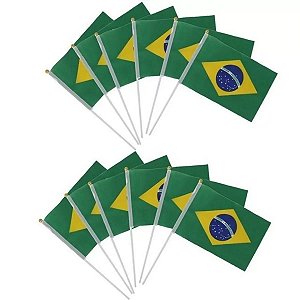 Bandeira do Brasil de Mão Tecido 20X13CM