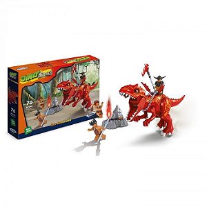 Blocos De Montar - Dino Saga - Rex Dominado - 70 Pcs Xalingo