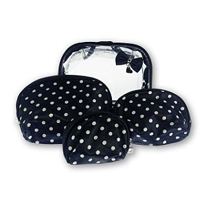 Kit de Necessaire Transparente Conjunto com 4 Peças SORTIDA