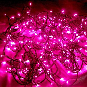 Pisca Pisca Led Super Brilhantes Rosa 100 Leds 8,5m 127V
