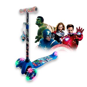 PATINETE INFANTIL 3 RODAS AJUSTAVEL COM LED VINGADORES