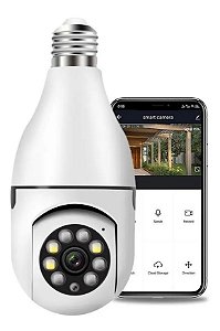 Câmera Ip Lâmpada Wifi Full Hd Visão Noturna