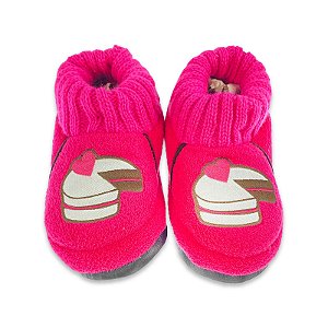 Pantufa Infantil com solado N° 21 AO 30 Rosa