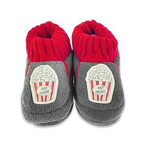 Pantufa Infantil com solado N° 21 AO 30 Cinza