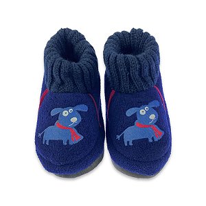 Pantufa Infantil com solado N° 21 AO 30 Azul
