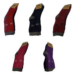 Kit 2 Pares De Meias Cano Longo Atoalhadas Grossa TM 37/41