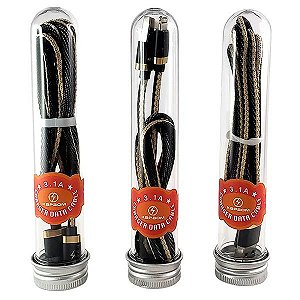 Cabo Malha Micro USB TIPO C 1m 3,1A Turbo