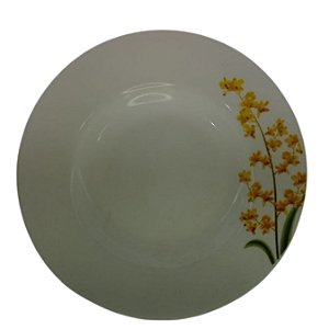 Prato De Vidro Fundo 23cm Decorado