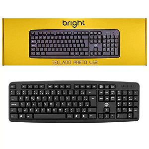 Teclado Simples Usb Padrão Abnt2 Preto Bright