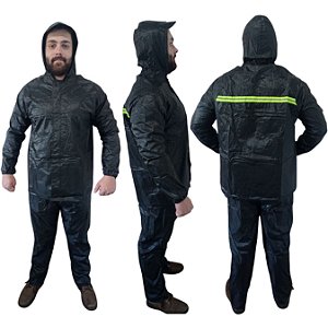 Capa De Chuva Refletiva Com Capuz Impermeavel Motoqueiro