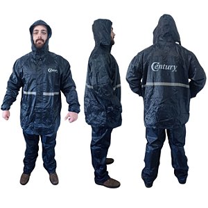 Capa De Chuva Refletiva Forrada Com Capuz Impermeavel