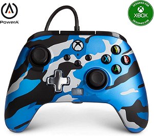 Controle Com Fio - Enhanced Wired Xbox One Camuflado Azul