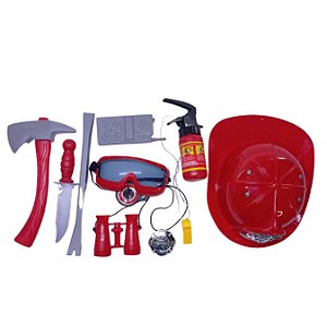 Kit Bombeiro Infantil 11 Peças Fogo No Parquinho
