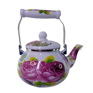 Chaleira Esmaltada 2,5 Litros Rosas Grande
