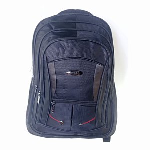MOCHILA ESCOLAR DE COSTA PRETA COM 5 BOLSOS REFORCADA 19 POL