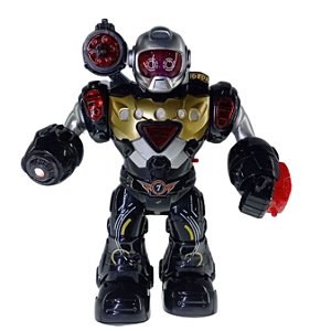 Brinquedo Robo Que Anda Emite Som Luz Projetor Holografico