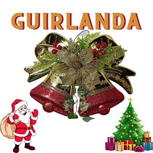 Enfeite de Natal Laço Guirlanda de Porta 33x24cm