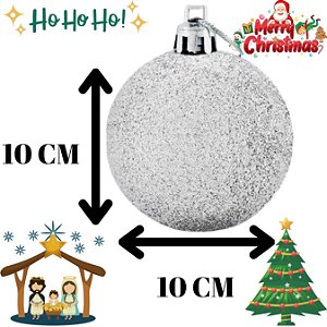 Enfeite de Natal Bola Grande 10cm 06 Unidade